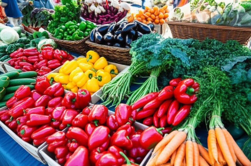 Fresh vegetables at farmers market